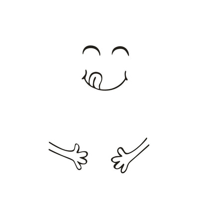 English Refrigerator Smiley Wall Sticker