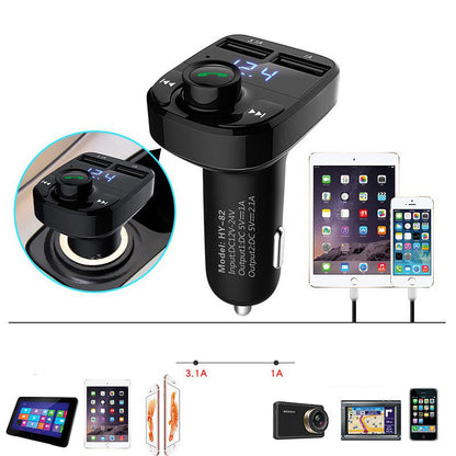 Car MP3 Audio Player Bluetooth Car Kit FM Transmitter Handsfree Calling 5V 4.1A Dual USB Car Charger Phone Charger ShopWithASmile7.com
