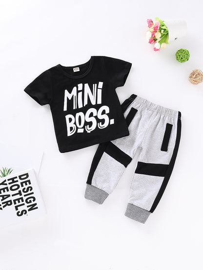 Children's Sports Suit With Short Sleeves and Trousers