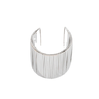 Fashion Wide Surface Alloy Bracelet Glossy ShopWithASmile7.com