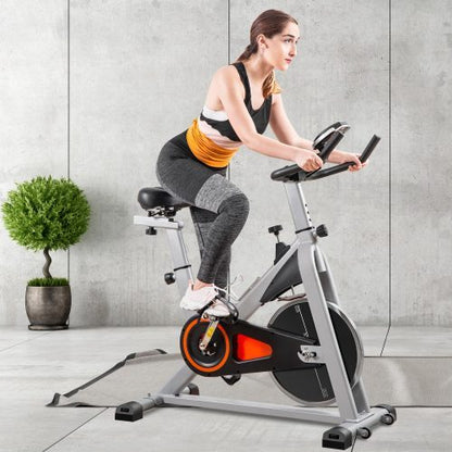 Indoor Cycling Bike Stationary, Belt Driven Smooth Exercise Bike with Oversize Soft Saddle and LCD Monitor My Store