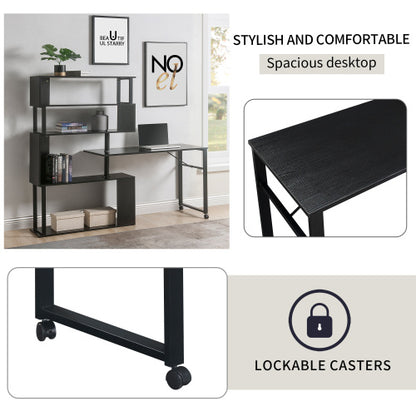 Home Office Computer Desk L-shaped Corner Table ShopWithASmile.com