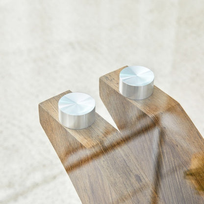 Rectangular Coffee Table.Tempered Glass Countertop, And Artistic MDF Legs,perfect For Hosting Dinners, Conferences, Home, And Office Decorations.White And Wood,Dining Table,Tea Table.Coffee Table.