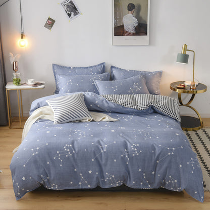 Three-piece fall/winter bed quilt cover