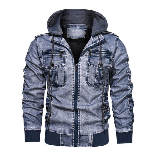 A tough leather jacket with velvet