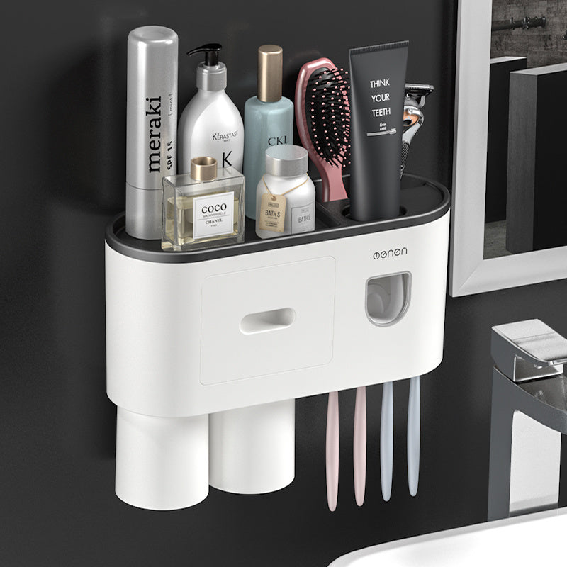 Integrated Multifunctional Toothbrush Rack With Toothpaste Squeezing Device ShopWithASmile7.com