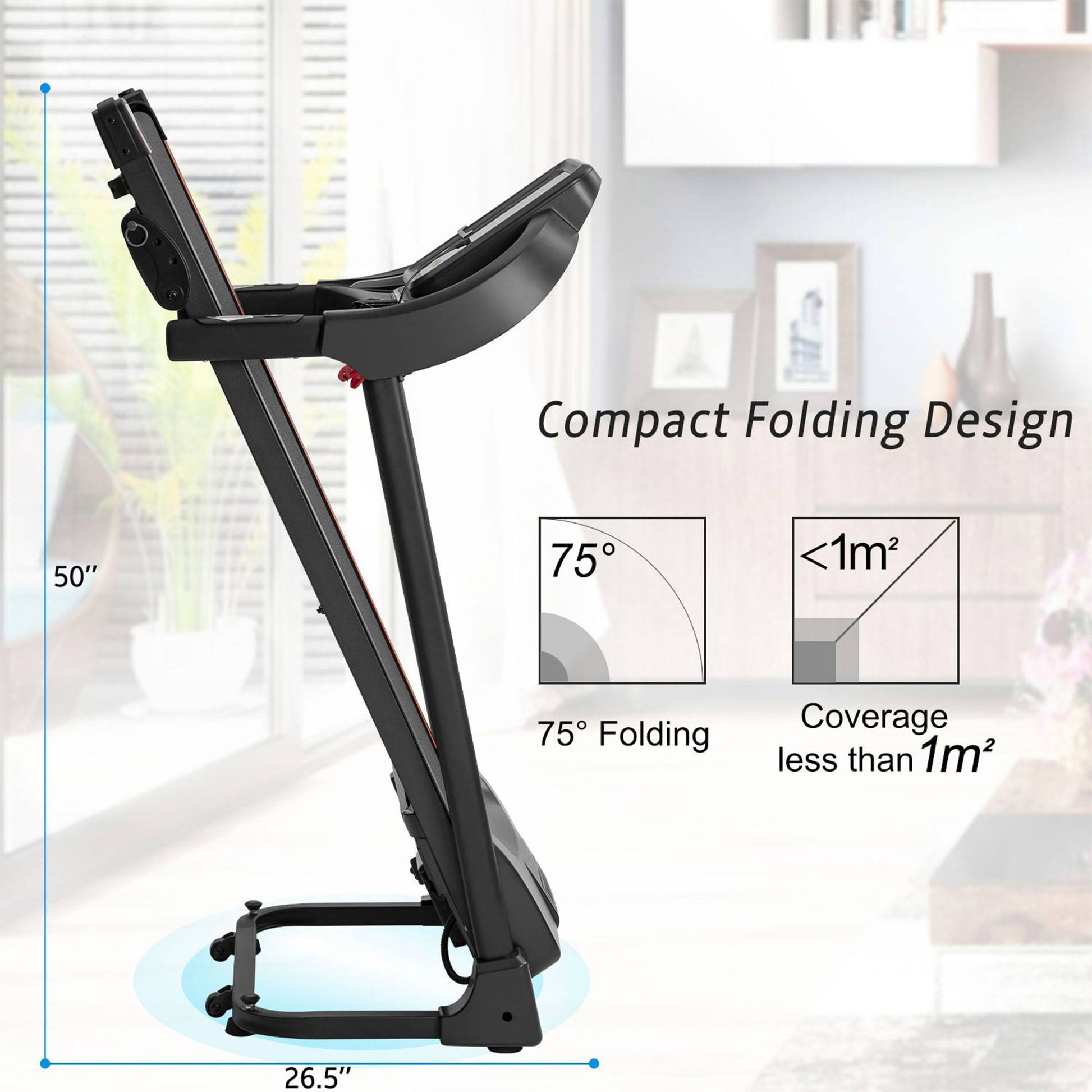 Compact Easy Folding Treadmill Motorized Running Jogging Machine Audio Speaker ShopWithASmile7.com