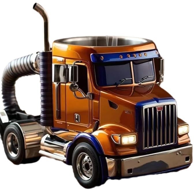 Durable Truck Coffee Mug Semi Truck Handcrafted Coffee Cup Semi-trailer Shaped Semi-Truck Coffee Mugs For Family ShopWithASmile7.com