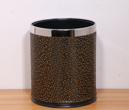 Hotel trash can fire home office double thickening creative coverless KTV room stainless steel storage bucket