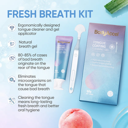 Bodyaccel Tongue Cleansing Gel Tongue Gel Tongue Brush Tongue Coating Clean  Breath Plant Extraction Formula No Preservatives Qinshuang Ice Peach Packs Of Two. ShopWithASmile7.com