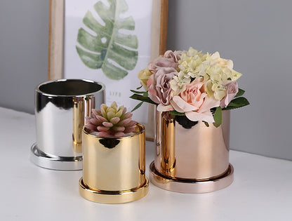 Succulent orchid ceramic flower pot