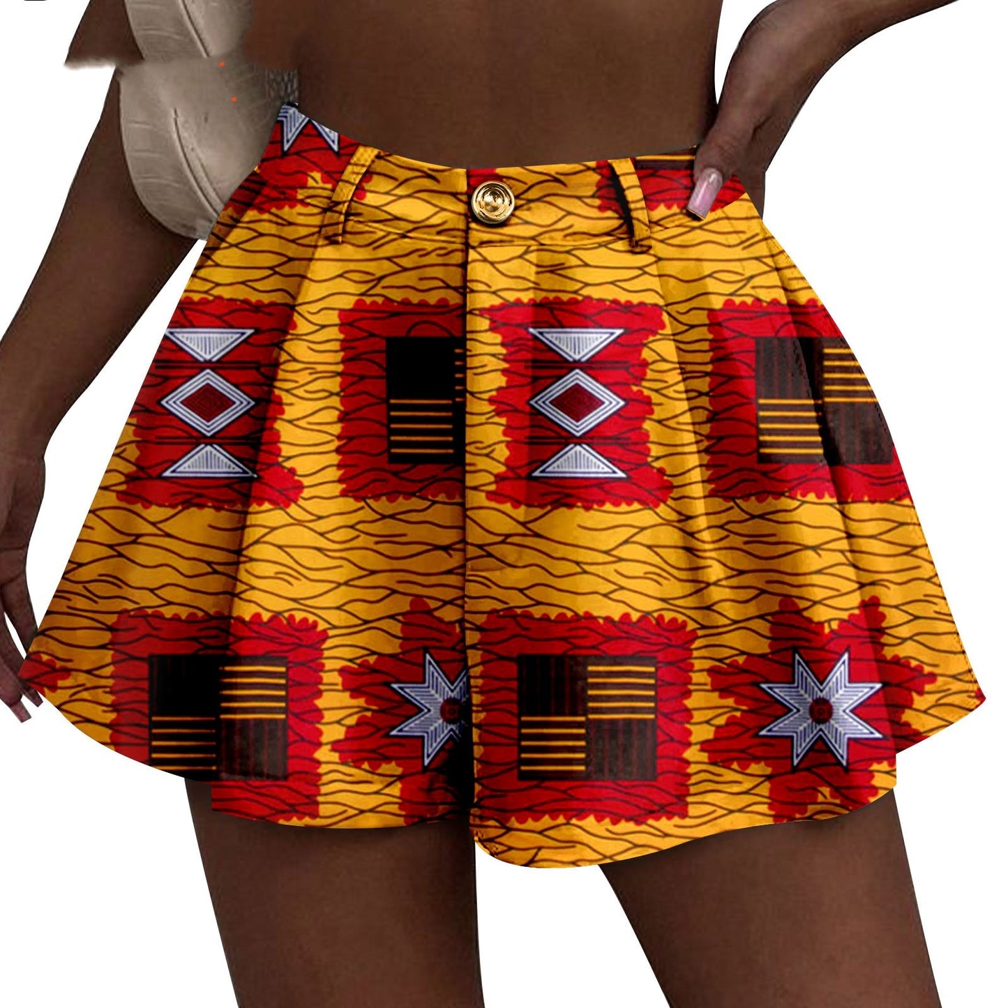 African Duplex Printing Batik Shorts ShopWithASmile7.com