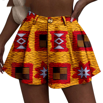 African Duplex Printing Batik Shorts ShopWithASmile7.com