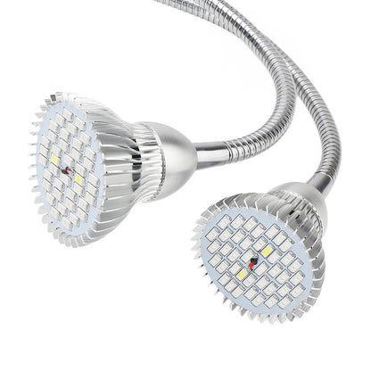 New Dual Head Led Grow Light 10W Desk Clip Lamp with Flexible Gooseneck with Switch for Indoor Plants Greenhouse Office