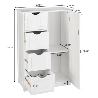 Four-draw, Single-door Bathroom Locker