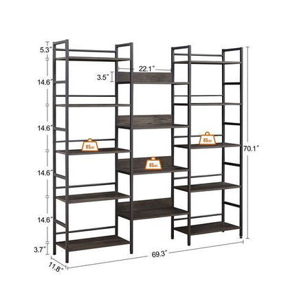 Large Open Bookshelves , Dark Grey