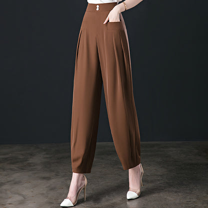 Harem Pants High Waist Drape Ice Silk Bloomers Loose Casual