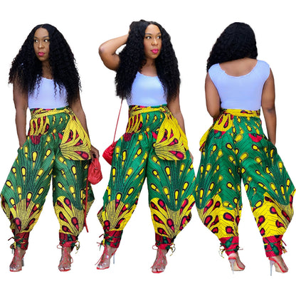 Women's New Positioning Print Wide Leg Casual Pants