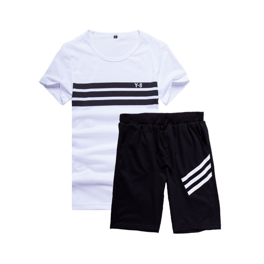 New Men's Short-sleeved T-shirt Suit