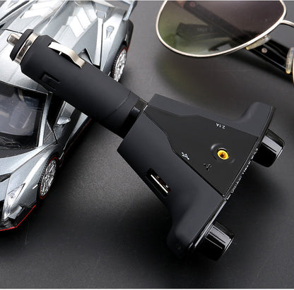 Dual-head Car Bluetooth Mp3 Dual-knobs, Cool Lights, Large-screen Display