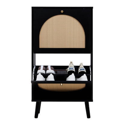 FCH 2 Tipper With Tall Round Rattan Shoe Cabinet