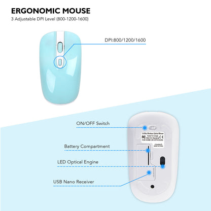Sleek 2.4G Wireless Keyboard and Mouse Combo for Desktop and Laptop Use ShopWithASmile.com