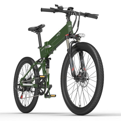 BEZIOR X500PRO Folding Electric Bike – 500W Motor, 48V 10.4Ah Battery, 26” Mountain E-Bike for Adults