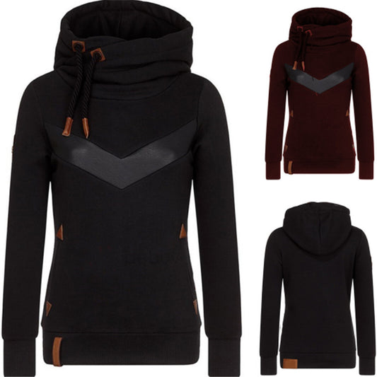 Women's New Long-sleeved Hooded Stitching Sweater ShopWithASmile7.com