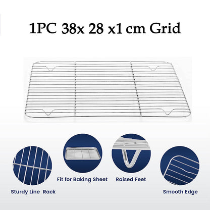 Stainless Steel Baking Pan Toaster Oven Pans Grid Baking Dish BBQ Cookie Cake
