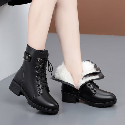 Women's leather short boots