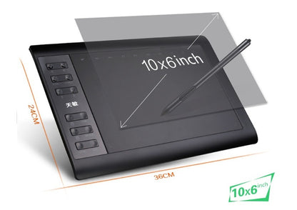 1060Plus Digital Drawing Tablet – Hand-Painted Graphic Tablet with USB Interface, 10.1" Active Area, 8192 Pressure Levels, Ideal for Artists, Designers, and Writing