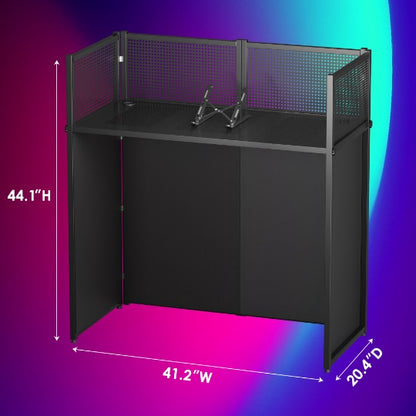 Portable DJ Facade Booth With Black And White Lighting Scrims ShopWithASmile7.com