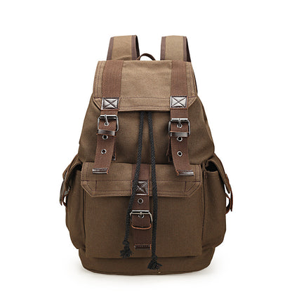New Backpack Men's Backpack Large Capacity Canvas Bucket Bag Casual Men's Bag Travel Bag Primary and Secondary School Bags ShopWithASmile.com