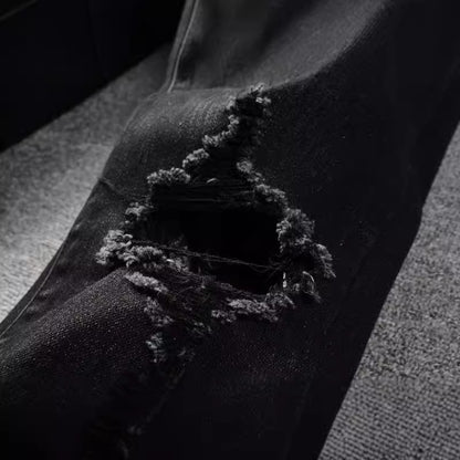 Dazzling Color Letters Black Men's Jeans ShopWithASmile.com