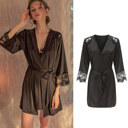 Halter Lace Suspender Nightdress