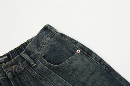 Fashion Personality Stitching Straight Jeans Men