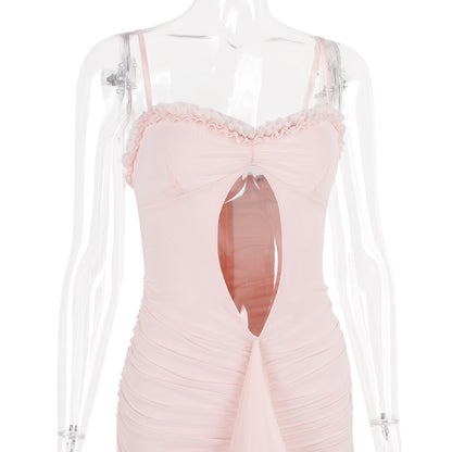 Spring Women's Mesh Hollow Navel-exposed Fishtail Skirt