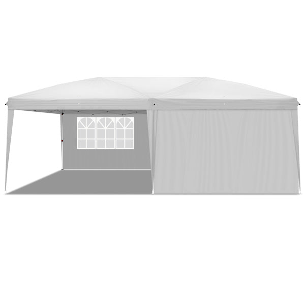 Waterproof Folding Camping and Picnic Tent, 10x20 ft Outdoor Canopy with 4 Sides, 2 Windows, Adjustable Height, Oxford Fabric, and Sturdy Steel Frame for Events and Parties