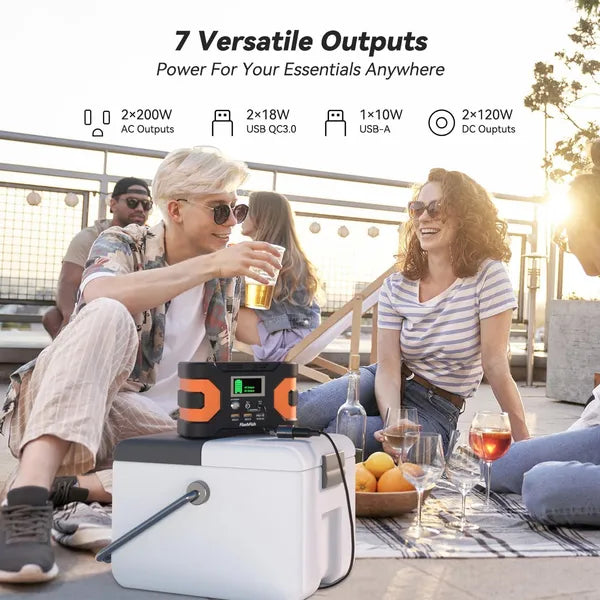 200W Peak Power Station, Flashfish CPAP Battery 166Wh 45000mAh Backup Power Pack 110V 150W Lithium Battery Pack Camping Solar Generator For CPAP Camping Home Emergency Power Supply