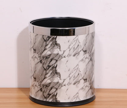 Hotel trash can fire home office double thickening creative coverless KTV room stainless steel storage bucket