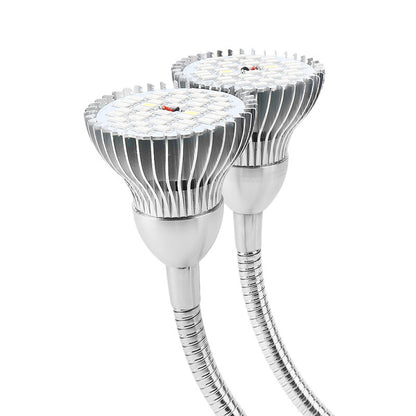 New Dual Head Led Grow Light 10W Desk Clip Lamp with Flexible Gooseneck with Switch for Indoor Plants Greenhouse Office