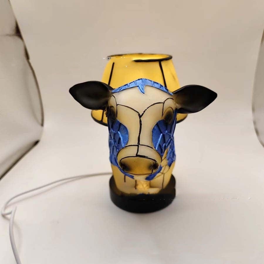 Beautiful Cow Table Lamp Bedside Table Lamp With USB Bedside Lamp For Living Room Bedroom Dormitory Bra Ornament ShopWithASmile7.com