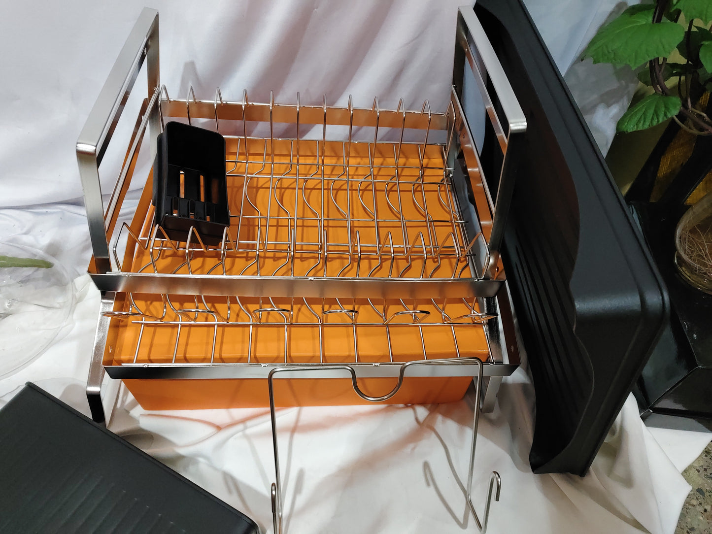 Multi-functional Stainless Steel Double-layer Dish Rack Cup Holder