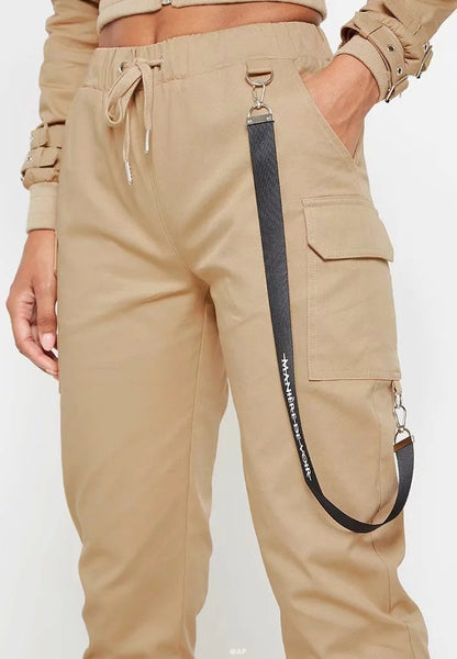 Autumn Women's Ankle Elastic Buckle Overalls