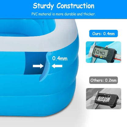 Inflatable Swimming Pools Family Swim Play Center Pool Blow Up Kiddie Pool For Family Inflatable Lounge Pool For Kids Baby Adult Inflatable Water Ball Pool