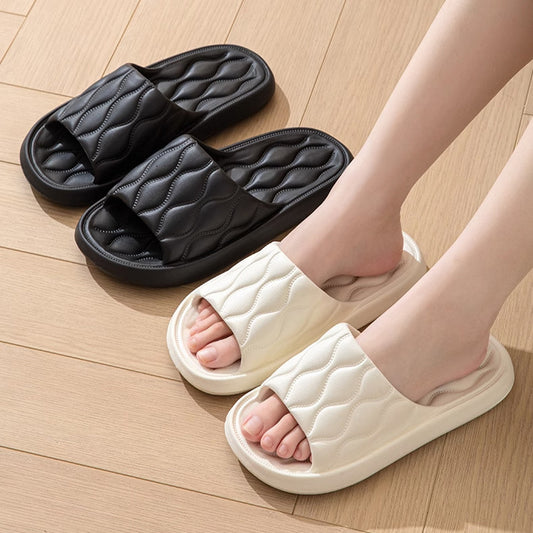 Ripple Style EVA House Slippers – Soft Non-Slip Bathroom Slides for Women & Men