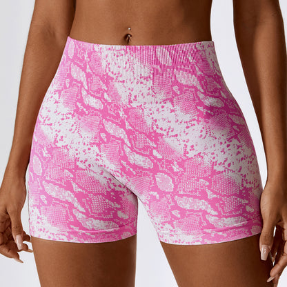 European And American Digital Printing Seamless Yoga Shorts ShopWithASmile7.com