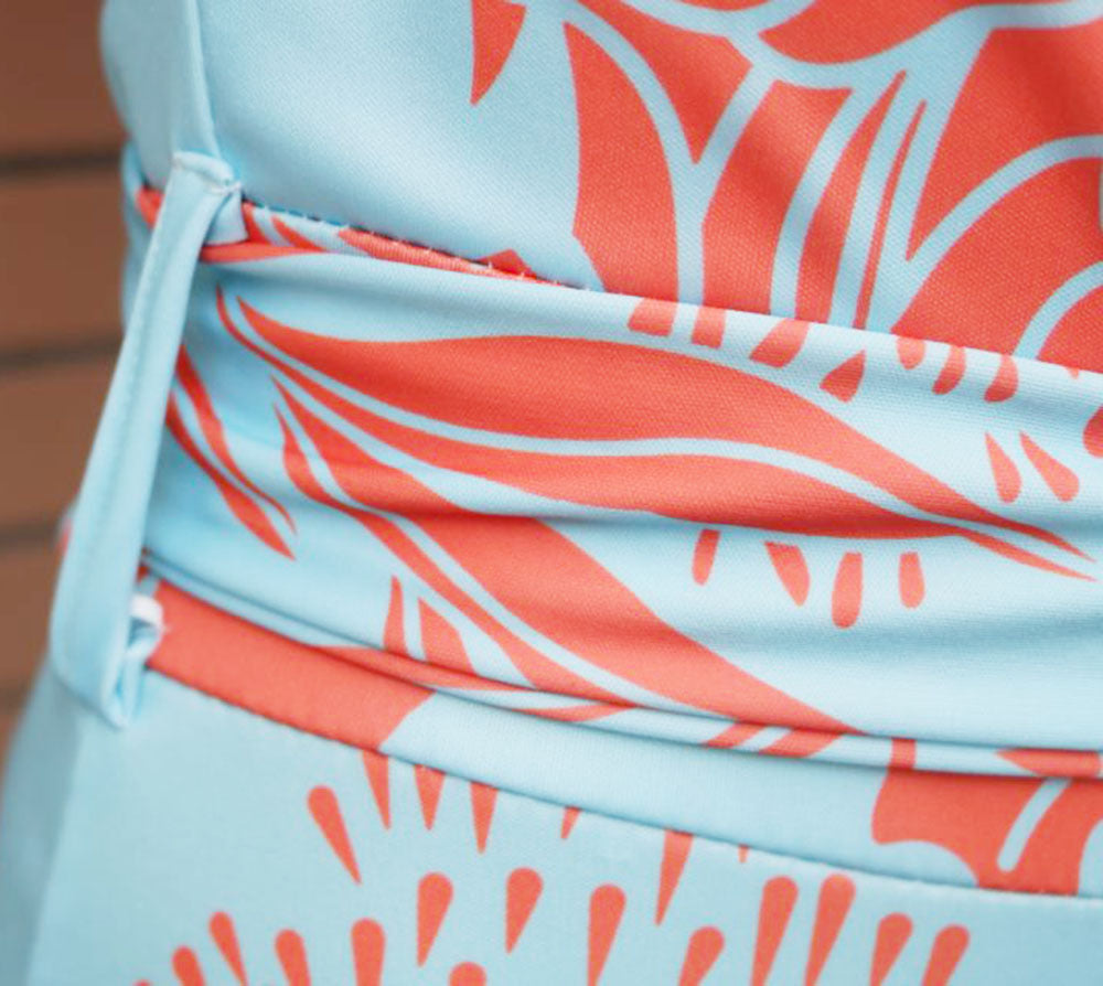 Women's Printed V-Neck Sleeveless Slim Bodysuit