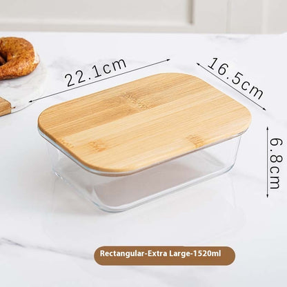 Household Fresh-keeping Glass Lunch Box Can Be Heated In Microwave Oven