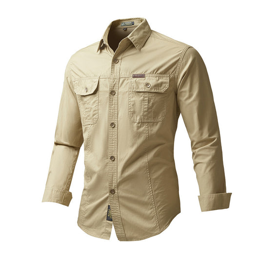 Autumn Workwear Shirt Men's Plus Size ShopWithASmile.com